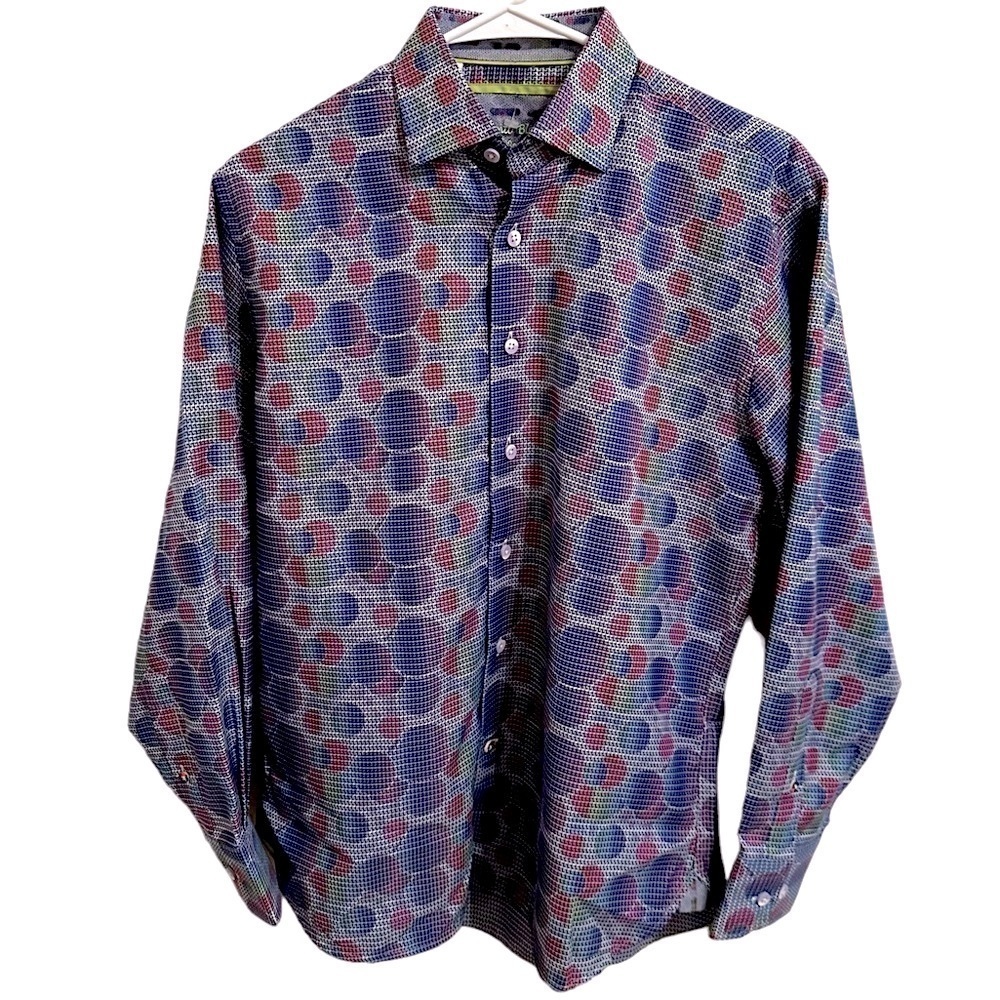 NEW Luciano Visconti Black, Multi-colored with flip cuffs, Men’s, Size Small